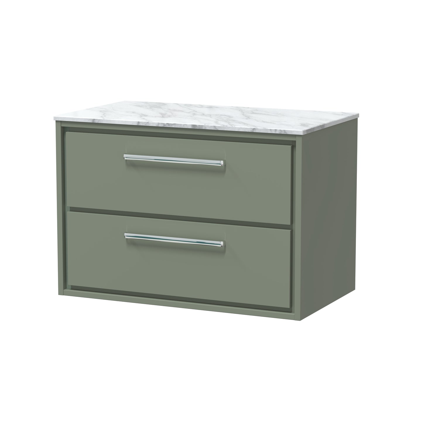 Hudson Reed 800mm Wall Hung 2-Drawer Vanity with Marble Worktop