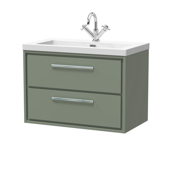Hudson Reed 800mm Wall Hung 2-Drawer Vanity with Basin - 1 Tap Hole