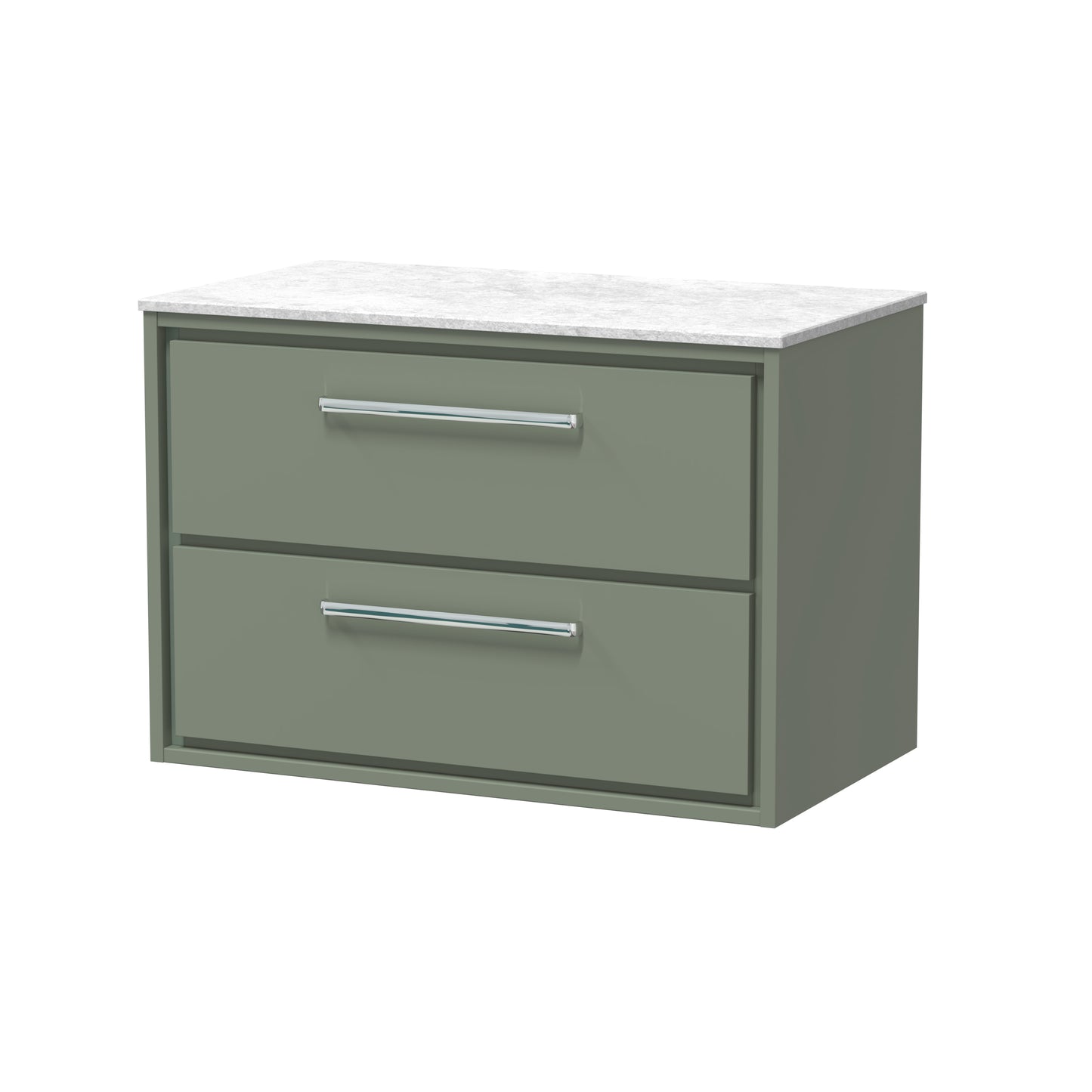 Hudson Reed 800mm Wall Hung 2-Drawer Vanity with Marble Worktop