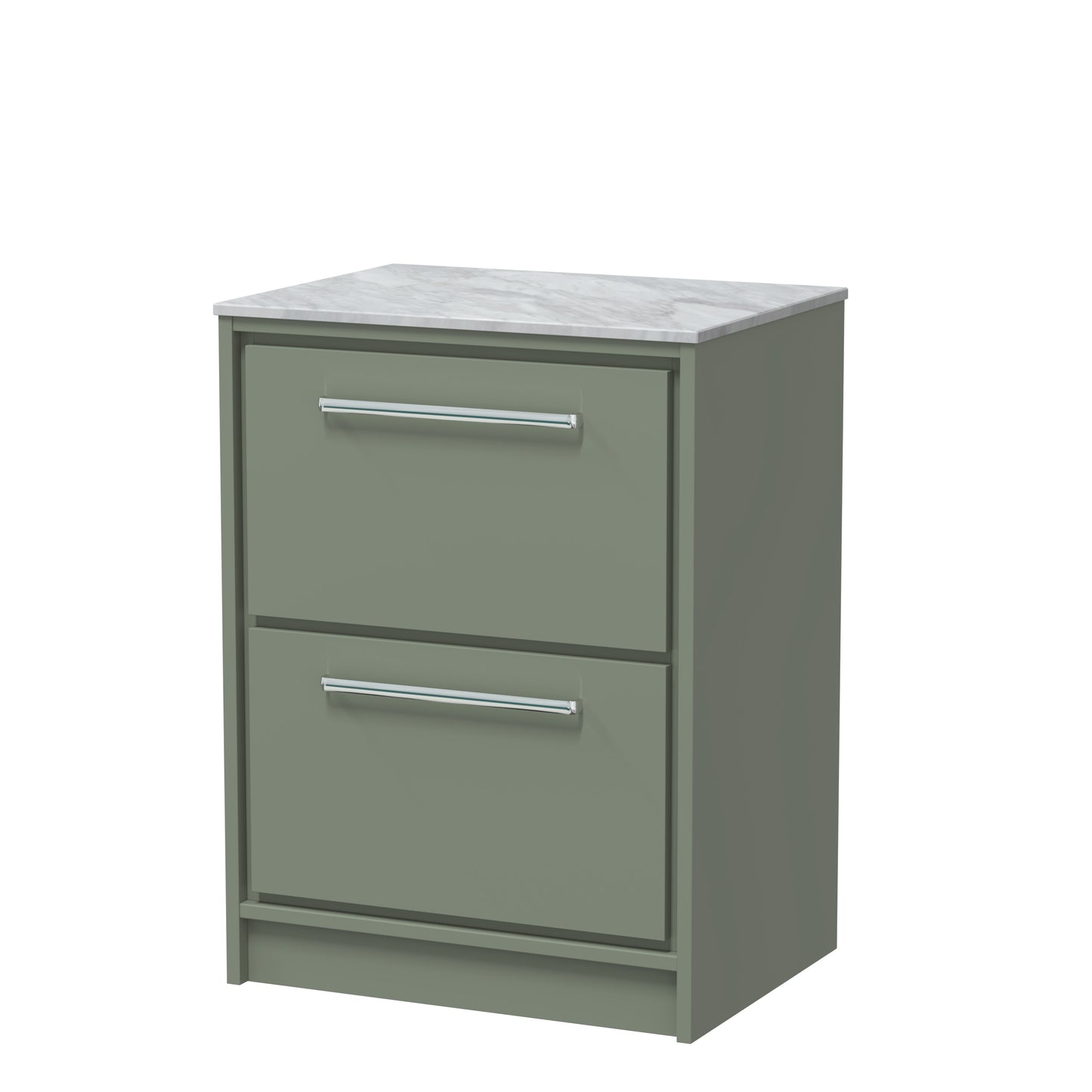 Hudson Reed 600mm Floor Standing 2-Drawer Vanity with Marble Worktop