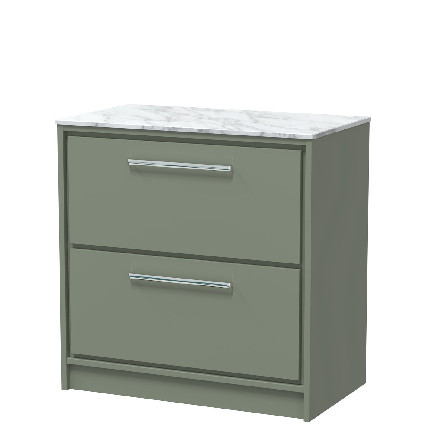 Hudson Reed 800mm Floor Standing 2-Drawer Vanity with Marble Worktop