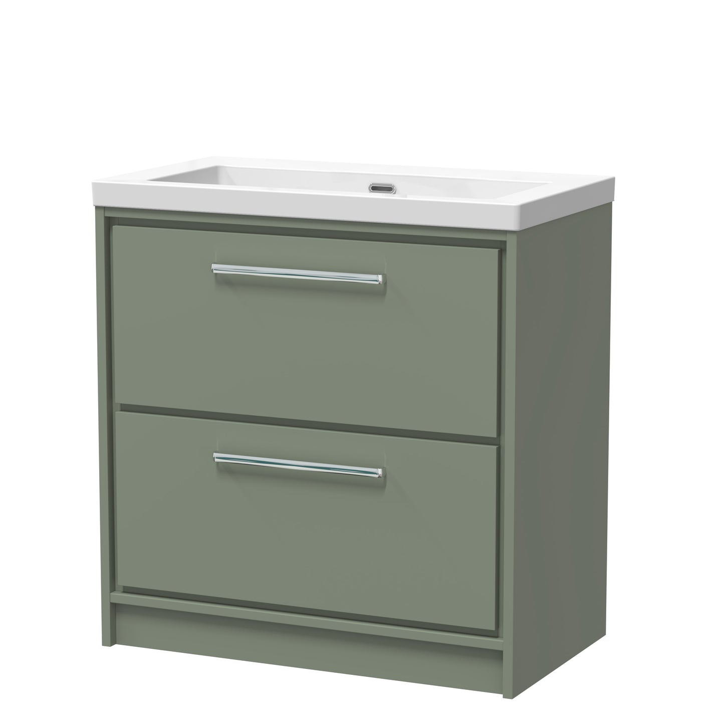 Hudson Reed 800mm Floor Standing 2-Drawer Vanity with Basin - 0 Tap Hole