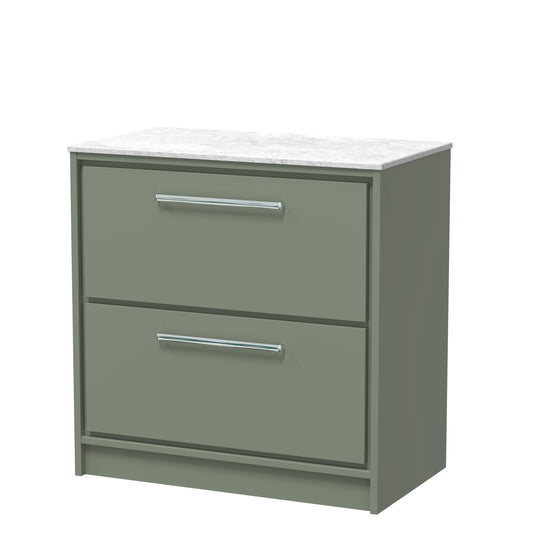 Hudson Reed 800mm Floor Standing 2-Drawer Vanity with Marble Worktop