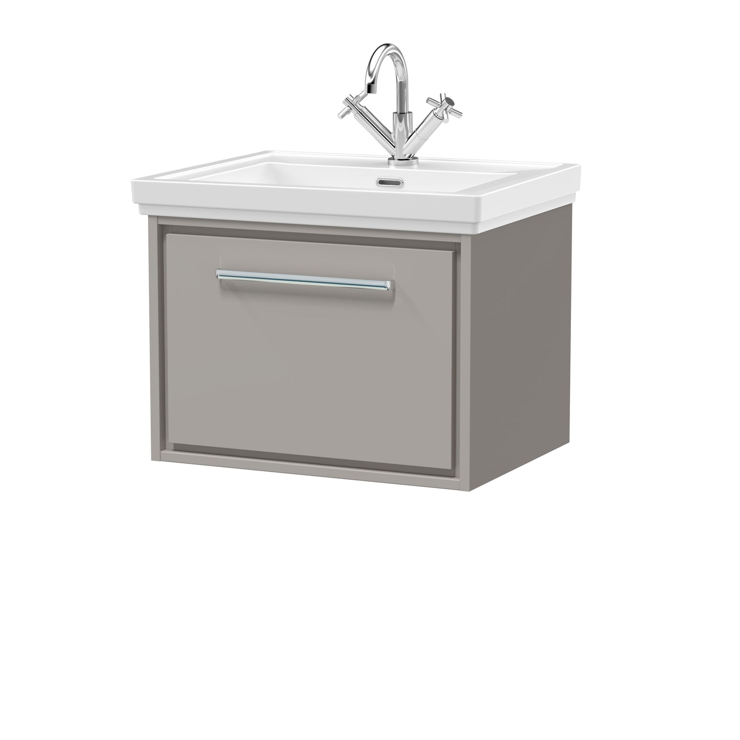 Hudson Reed 600mm Wall Hung Single Drawer Vanity with Basin - 1 Tap Hole