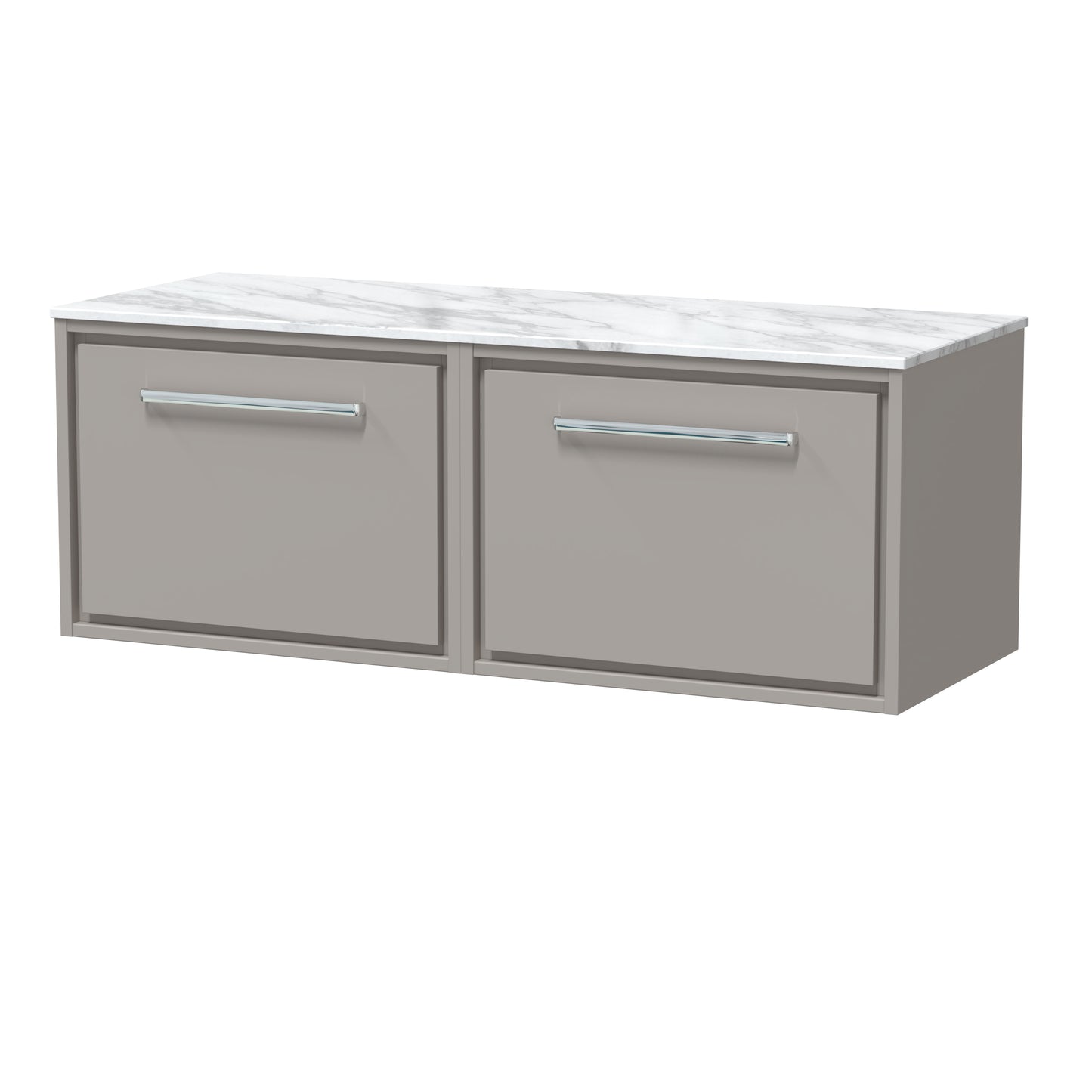 Hudson Reed 1200mm Wall Hung Single Drawer Vanity with Marble Worktop
