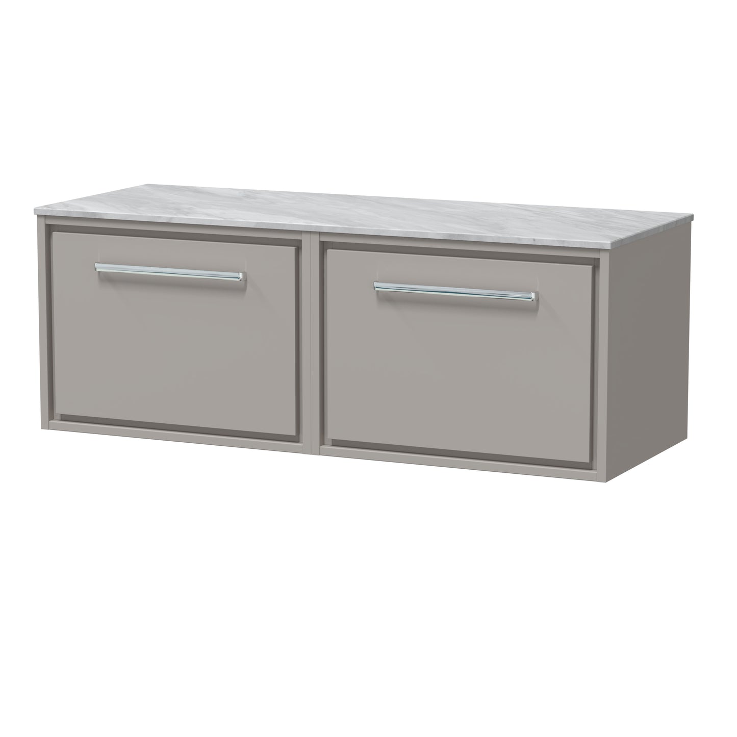 Hudson Reed 1200mm Wall Hung Single Drawer Vanity with Marble Worktop