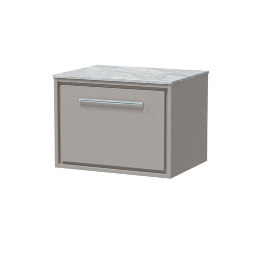 Hudson Reed 600mm Wall Hung Single Drawer Vanity with Marble Worktop