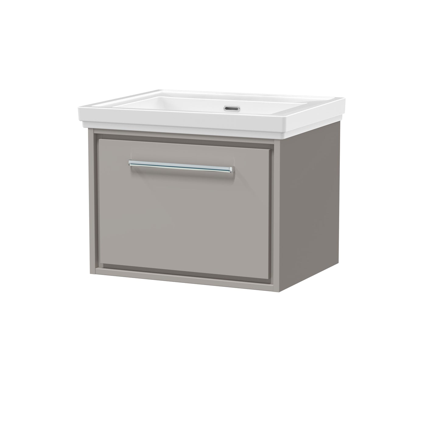 Hudson Reed 600mm Wall Hung Single Drawer Vanity with Basin - 0 Tap Hole