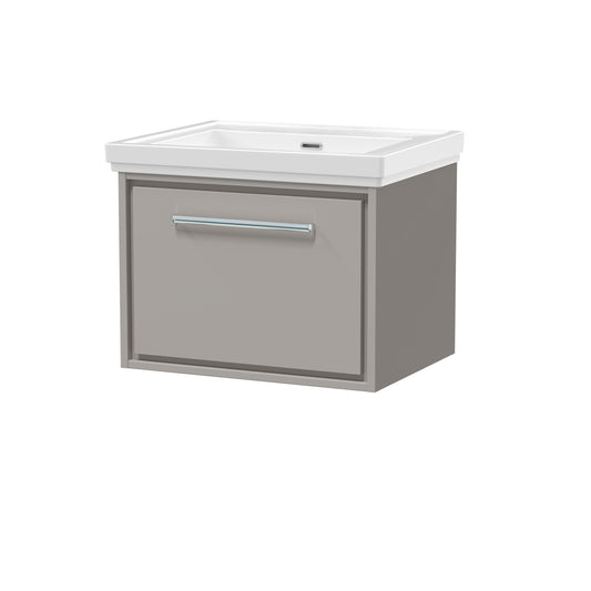 Hudson Reed 600mm Wall Hung Single Drawer Vanity with Basin - 0 Tap Hole