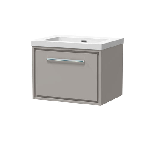 Hudson Reed 600mm Wall Hung Single Drawer Vanity with Basin - 0 Tap Hole