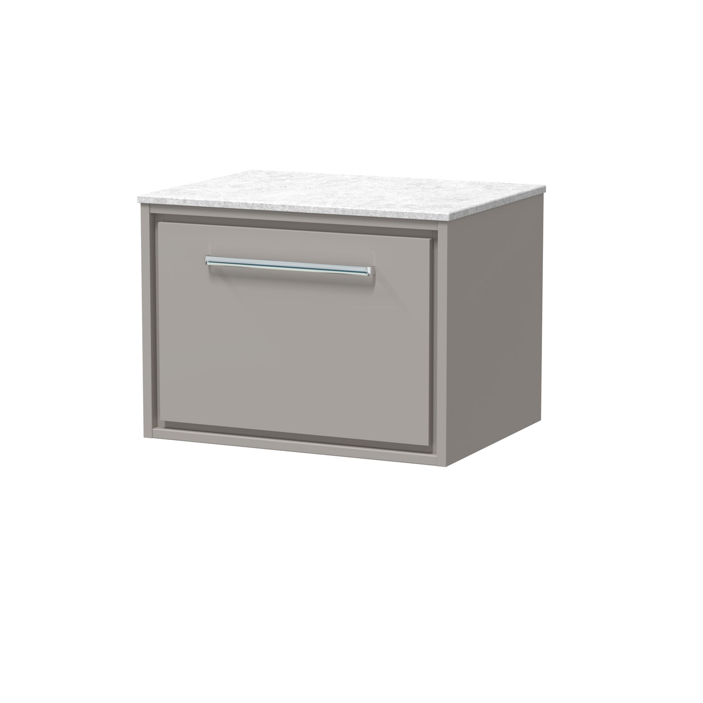Hudson Reed 600mm Wall Hung Single Drawer Vanity with Marble Worktop
