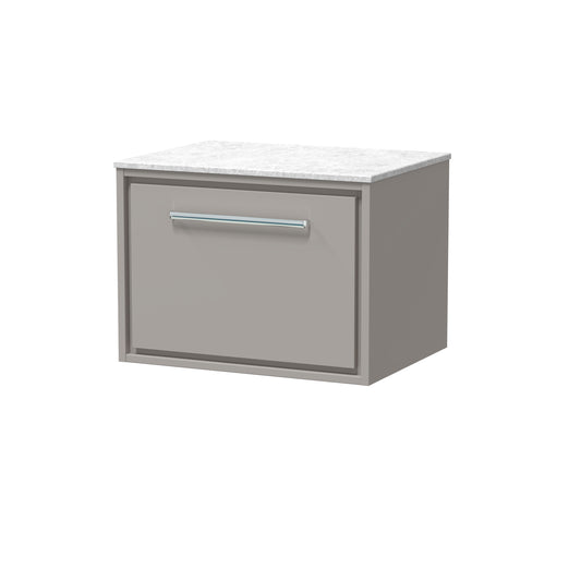 Hudson Reed 600mm Wall Hung Single Drawer Vanity with Marble Worktop