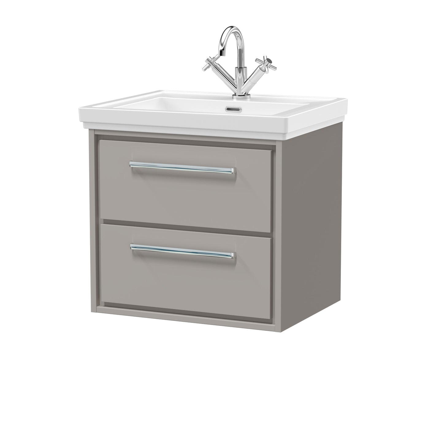 Hudson Reed 600mm Wall Hung 2-Drawer Vanity with Basin - 1 Tap Hole