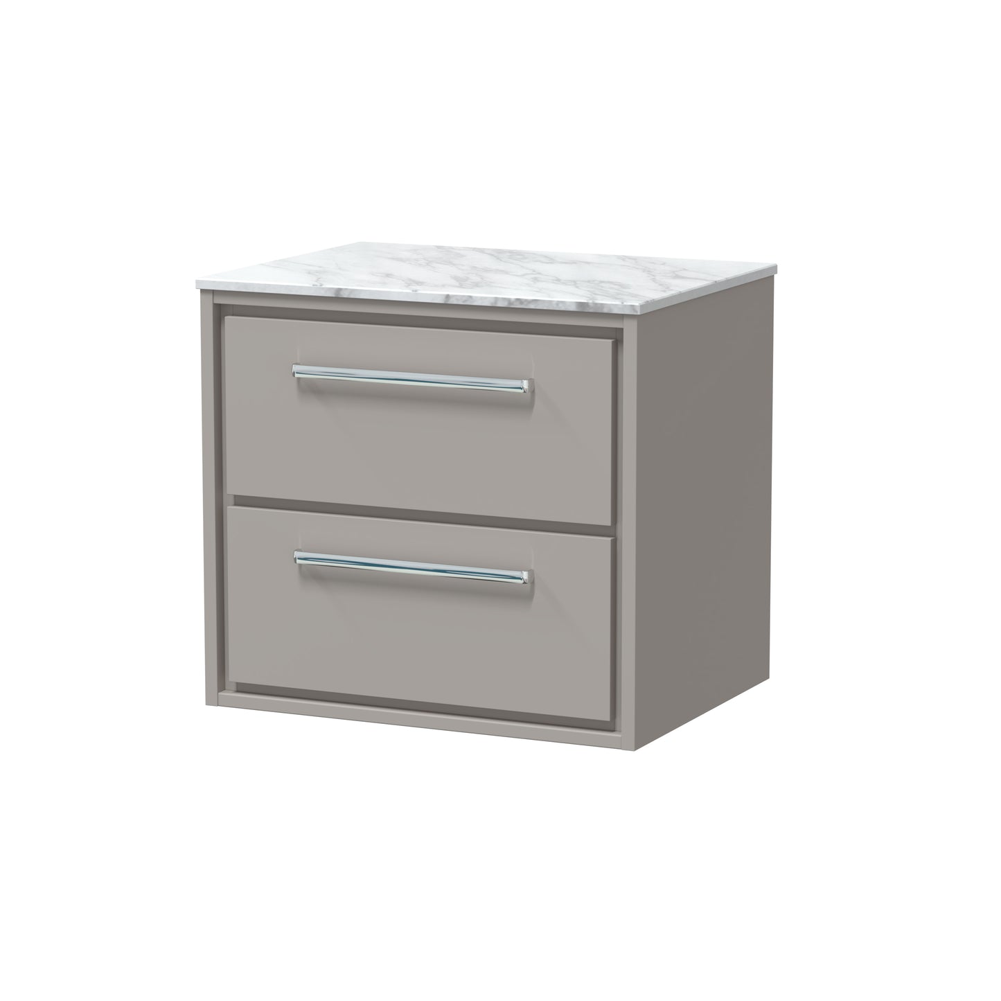 Hudson Reed 600mm Wall Hung 2-Drawer Vanity with Marble Worktop