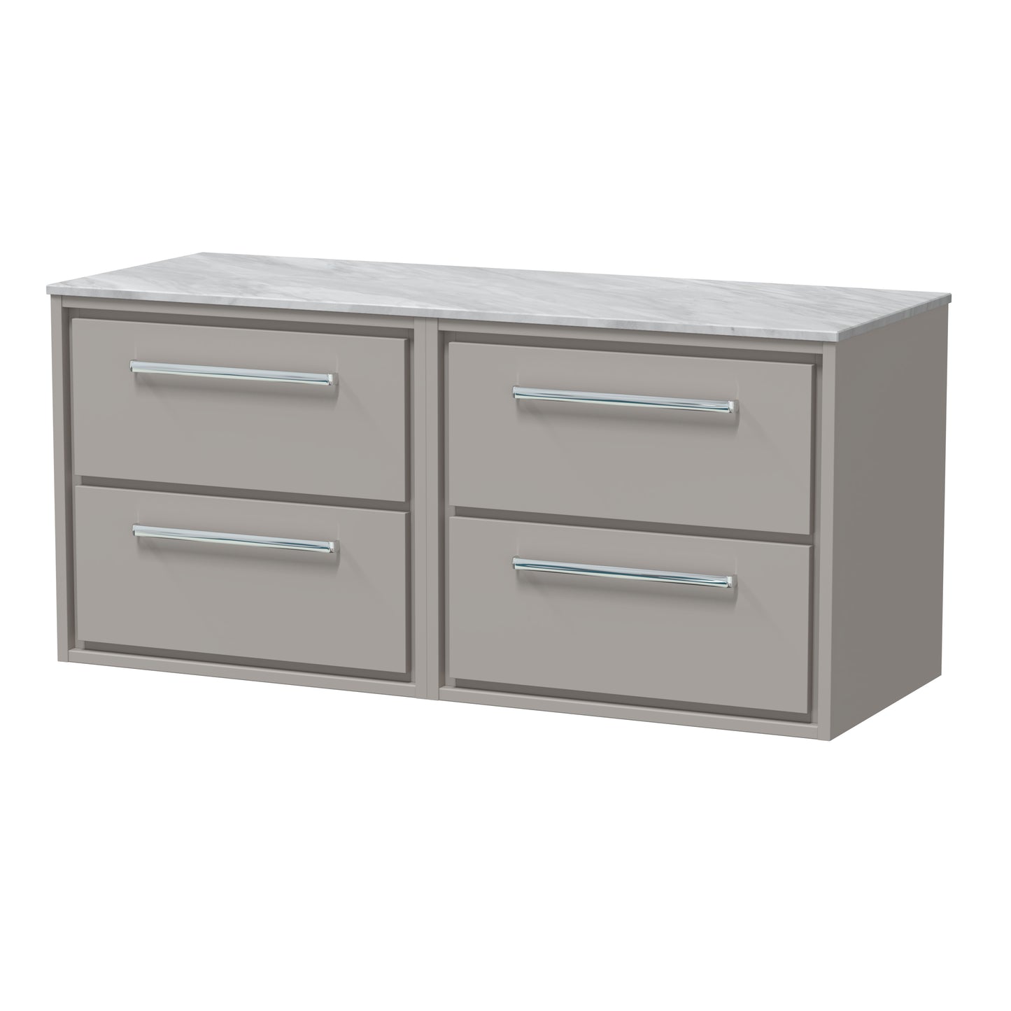Hudson Reed 1200mm Wall Hung 4-Drawer Vanity with Marble Worktop