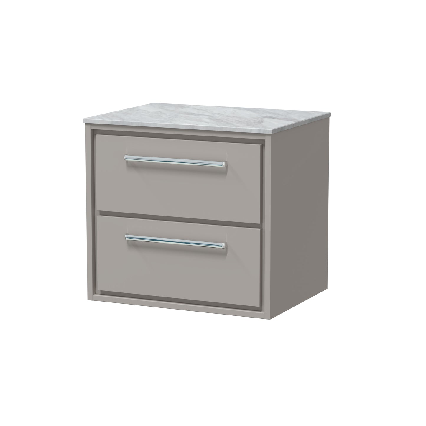 Hudson Reed 600mm Wall Hung 2-Drawer Vanity with Marble Worktop