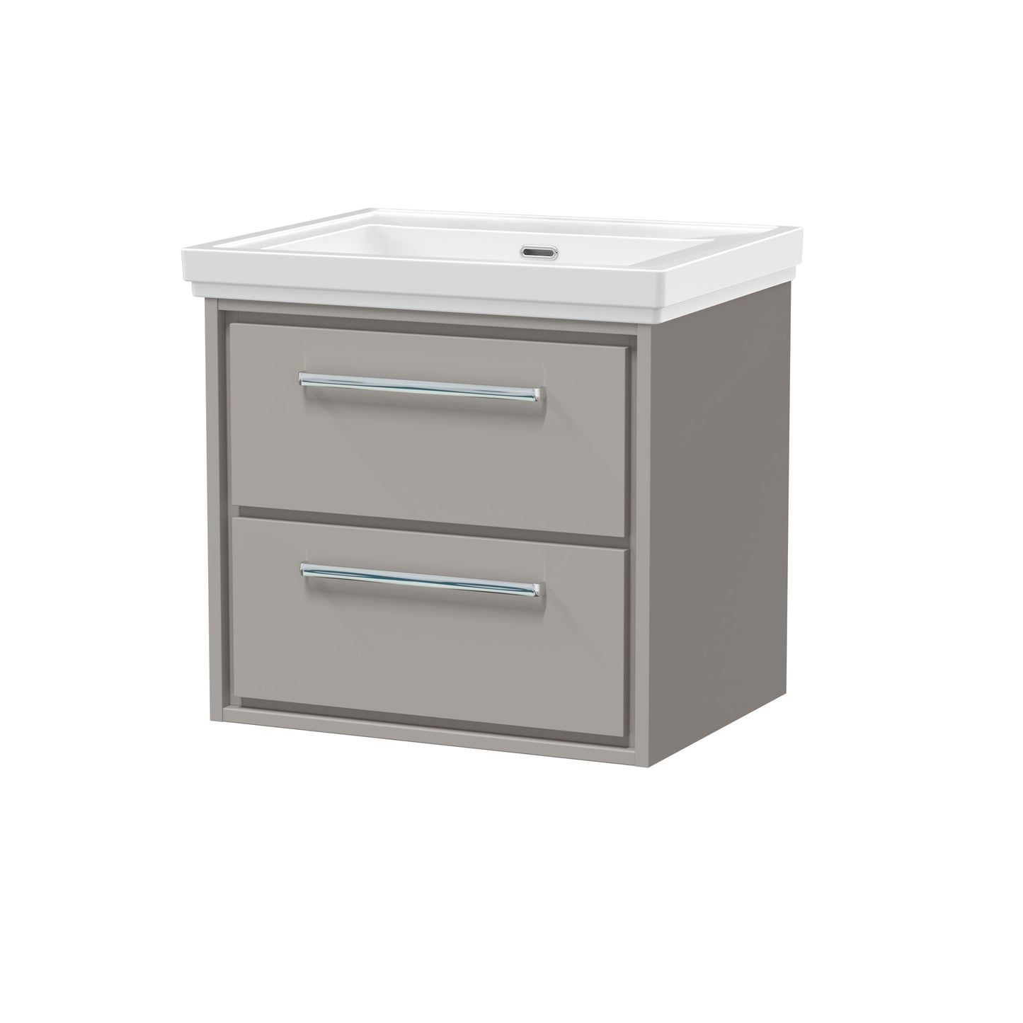 Hudson Reed 600mm Wall Hung 2-Drawer Vanity with Basin - 0 Tap Hole