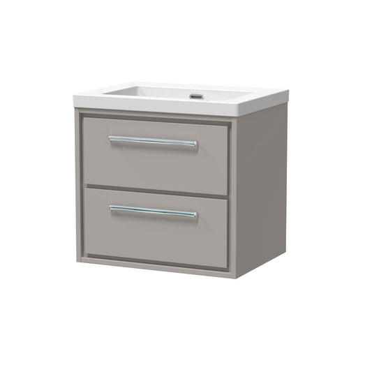 Hudson Reed 600mm Wall Hung 2-Drawer Vanity with Basin - 0 Tap Hole