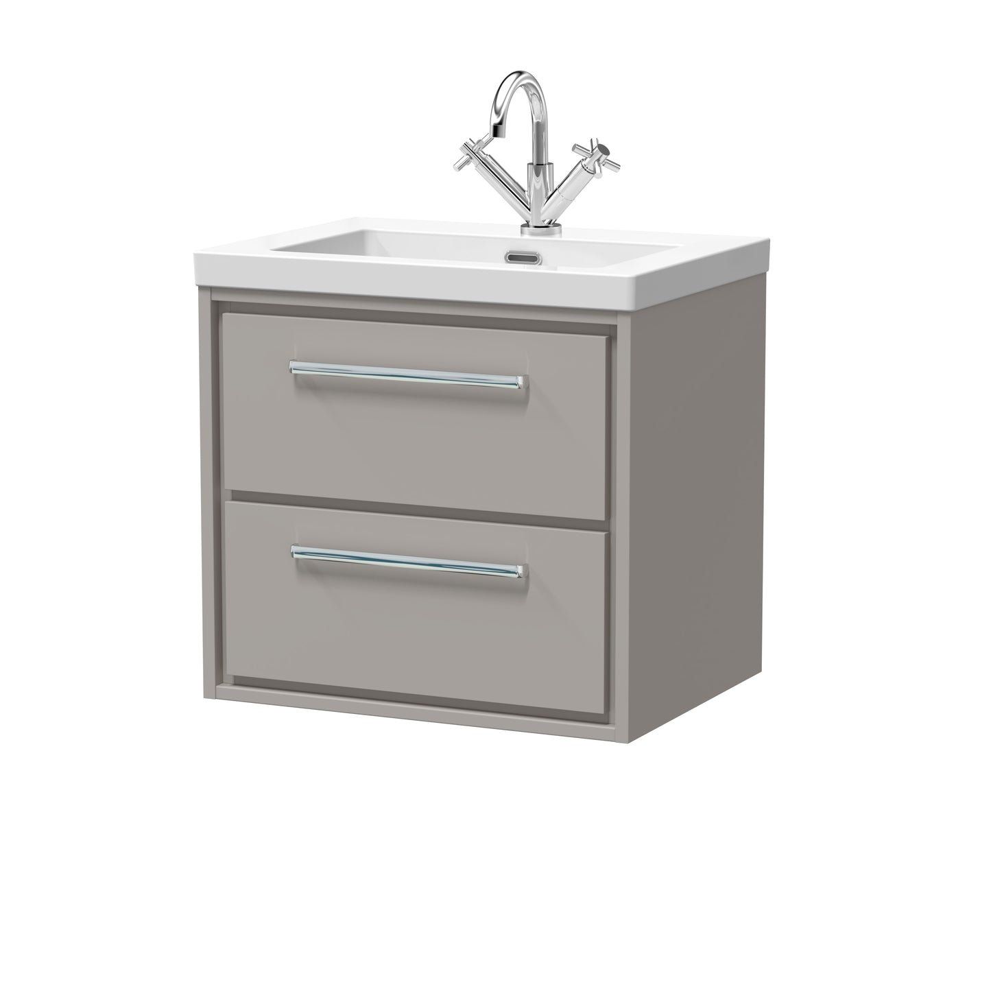 Hudson Reed 600mm Wall Hung 2-Drawer Vanity with Basin - 1 Tap Hole