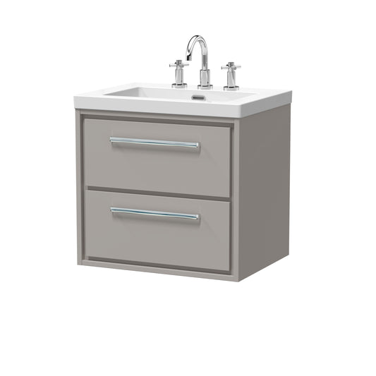 Hudson Reed 600mm Wall Hung 2-Drawer Vanity with Basin - 3 Tap Hole