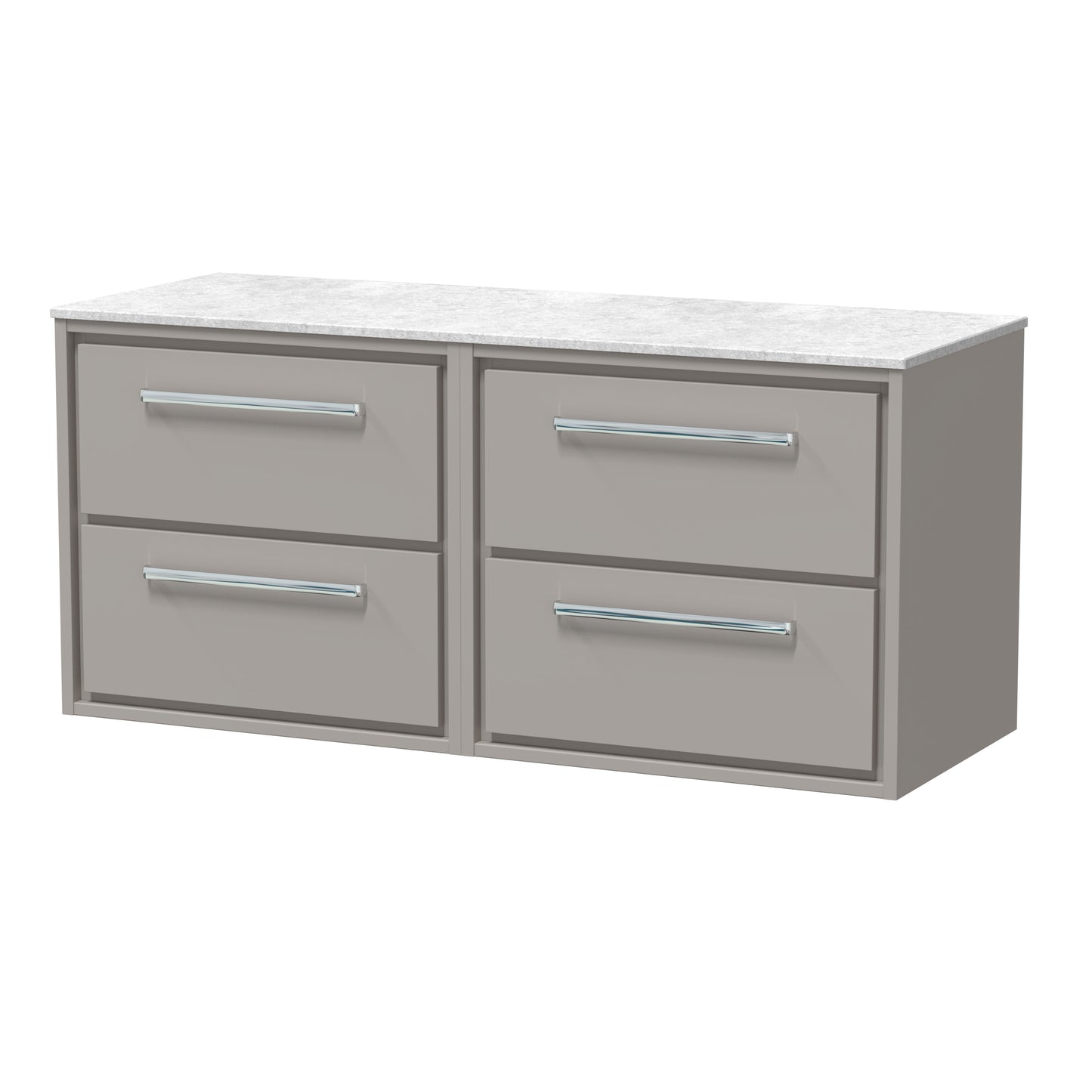 Hudson Reed 1200mm Wall Hung 4-Drawer Vanity with Marble Worktop