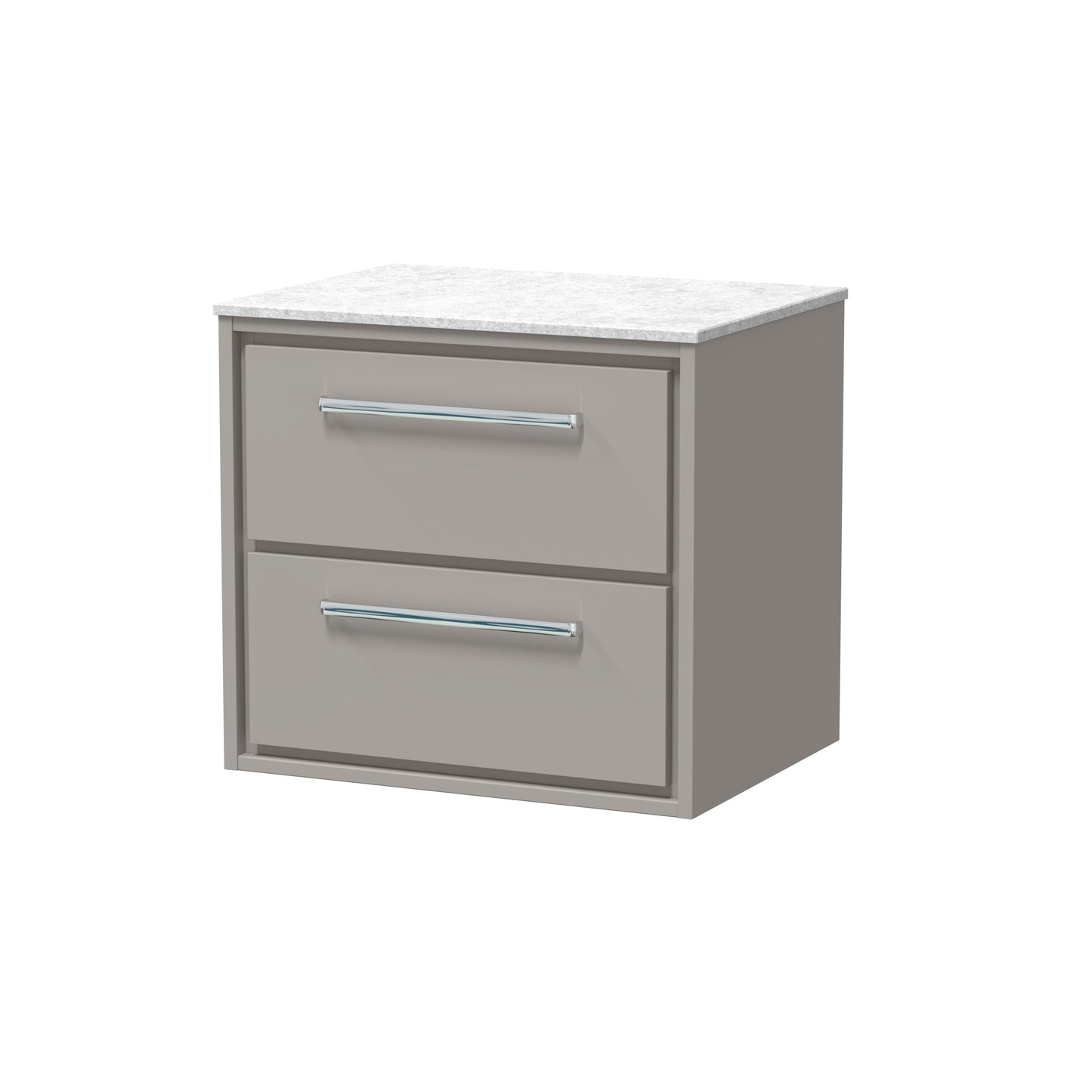 Hudson Reed 600mm Wall Hung 2-Drawer Vanity with Marble Worktop