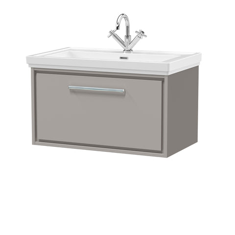 Hudson Reed 800mm Wall Hung Single Drawer Vanity with Basin - 1 Tap Hole