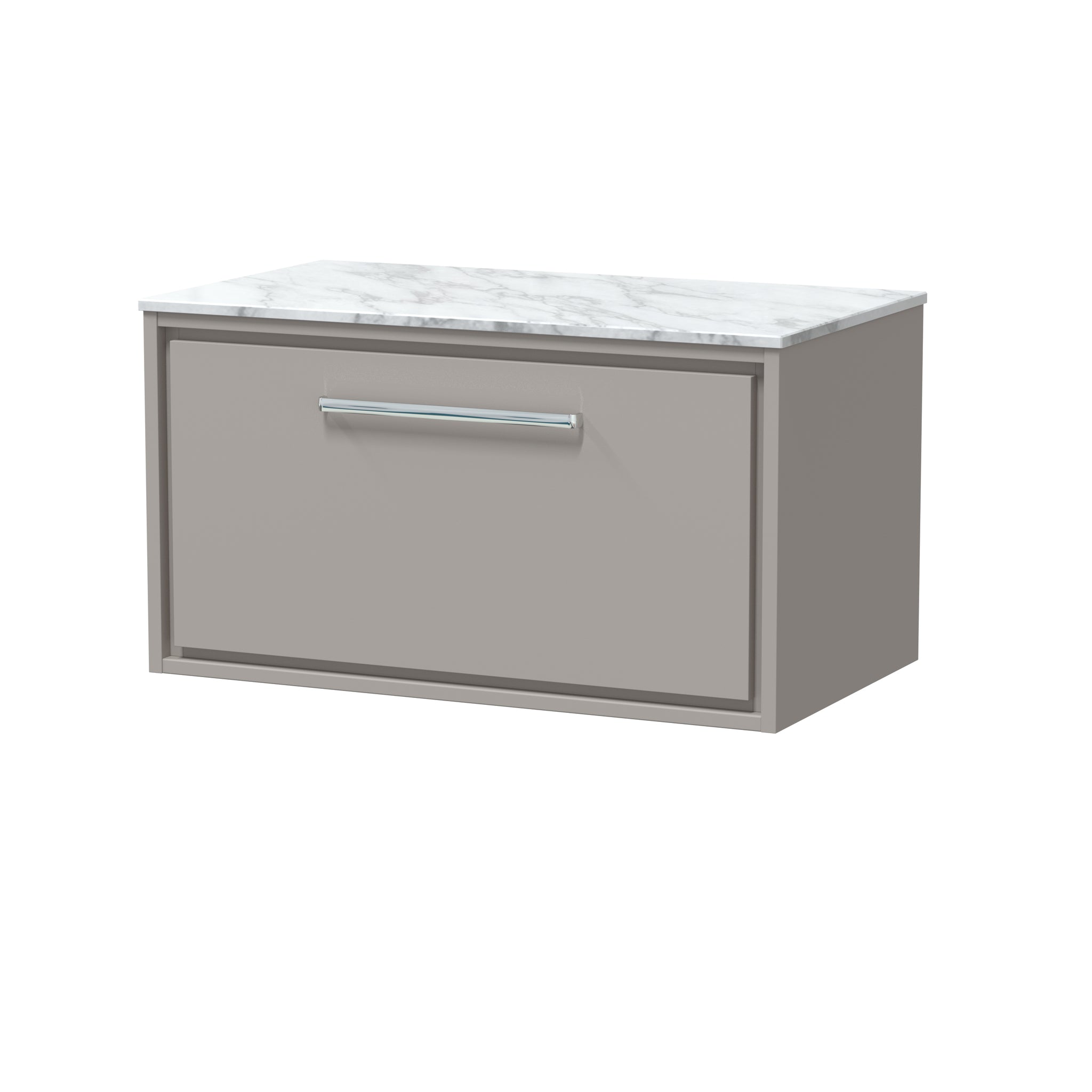 Hudson Reed 800mm Wall Hung Single Drawer Vanity with Marble Worktop