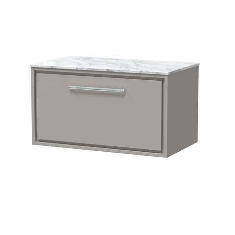 Hudson Reed 800mm Wall Hung Single Drawer Vanity with Marble Worktop