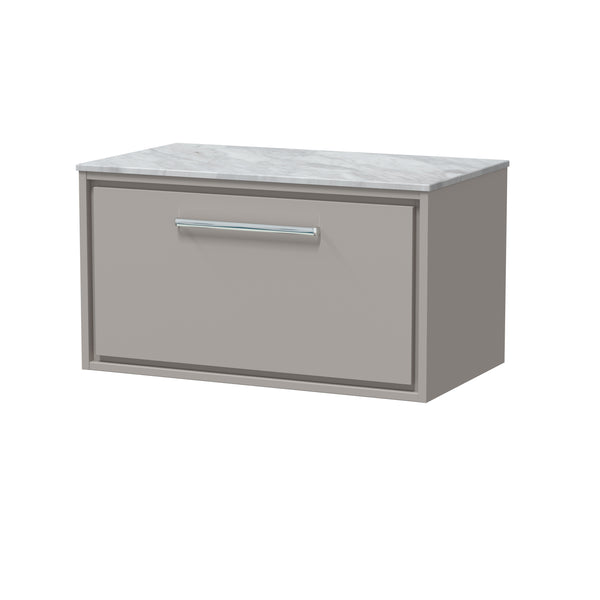 Hudson Reed 800mm Wall Hung Single Drawer Vanity with Marble Worktop