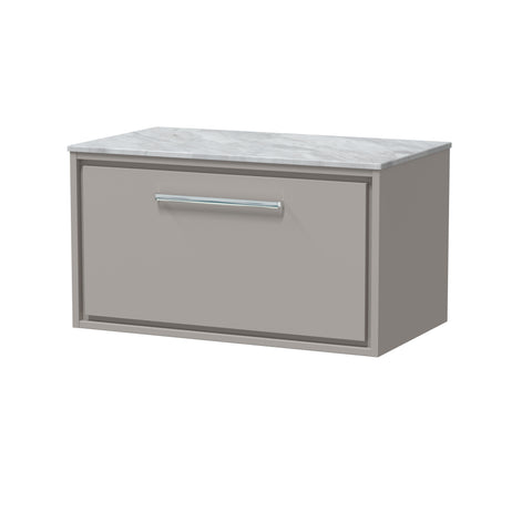 Hudson Reed 800mm Wall Hung Single Drawer Vanity with Marble Worktop