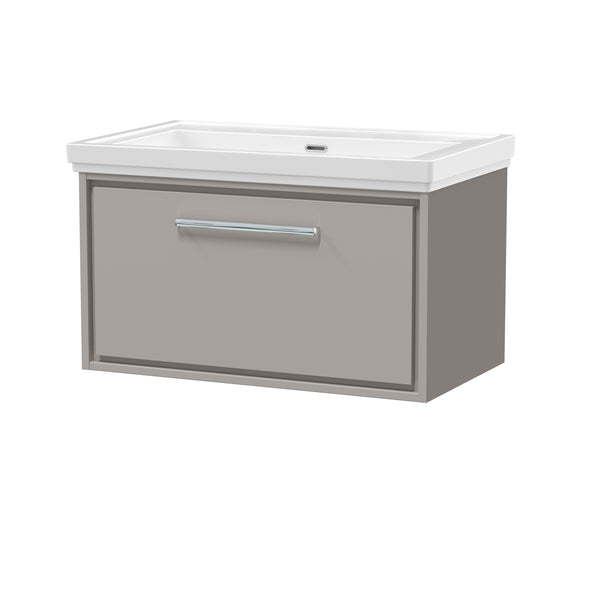 Hudson Reed 800mm Wall Hung Single Drawer Vanity with Basin - 0 Tap Hole