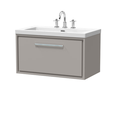 Hudson Reed 800mm Wall Hung Single Drawer Vanity with Basin - 3 Tap Hole