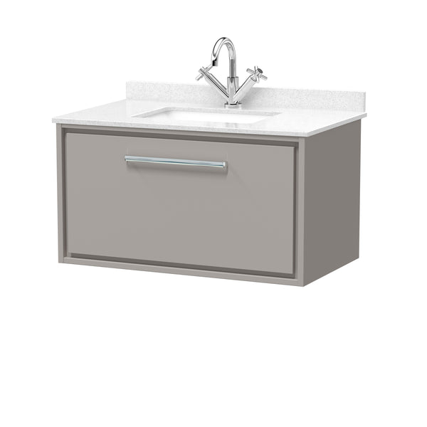 Hudson Reed 800mm Wall Hung Single Drawer Vanity with Marble Worktop Basin