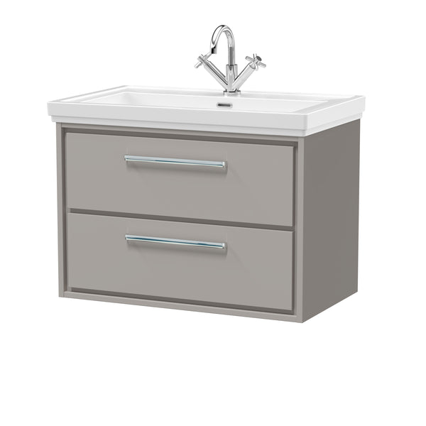 Hudson Reed 800mm Wall Hung 2-Drawer Vanity with Basin - 1 Tap Hole