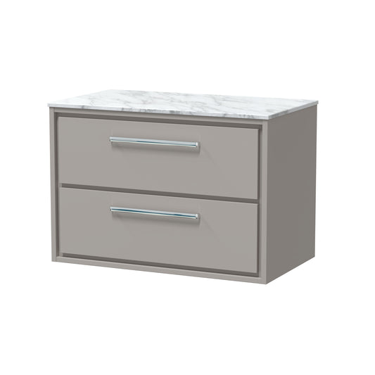 Hudson Reed 800mm Wall Hung 2-Drawer Vanity with Marble Worktop