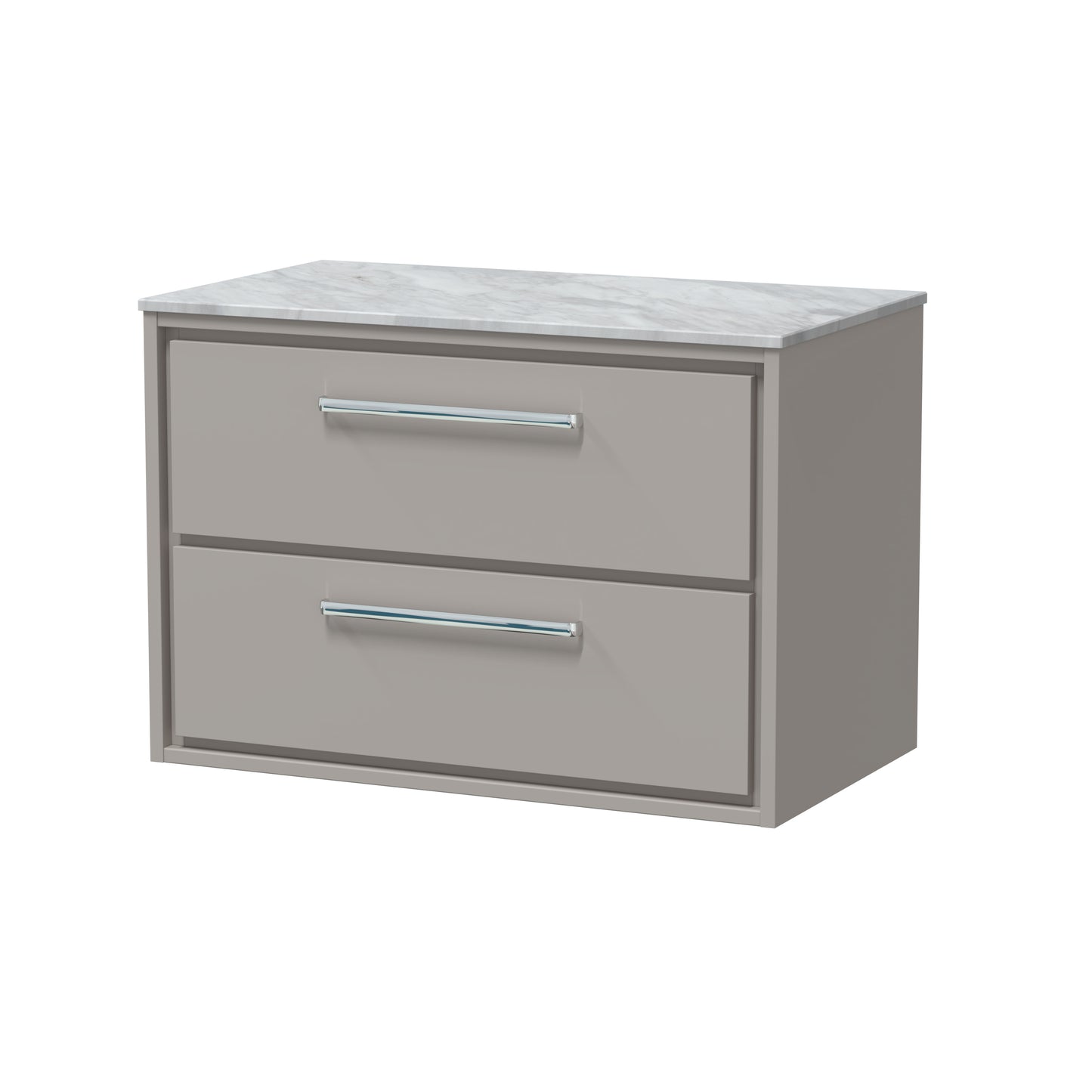 Hudson Reed 800mm Wall Hung 2-Drawer Vanity with Marble Worktop