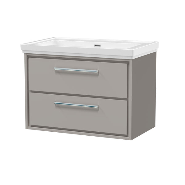 Hudson Reed 800mm Wall Hung 2-Drawer Vanity with Basin - 0 Tap Hole