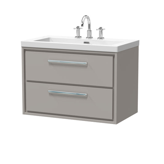 Hudson Reed 800mm Wall Hung 2-Drawer Vanity with Basin - 3 Tap Hole