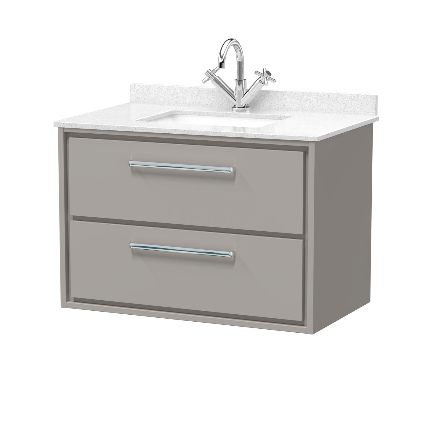 Hudson Reed 800mm Wall Hung 2-Drawer Vanity with Marble Worktop Basin