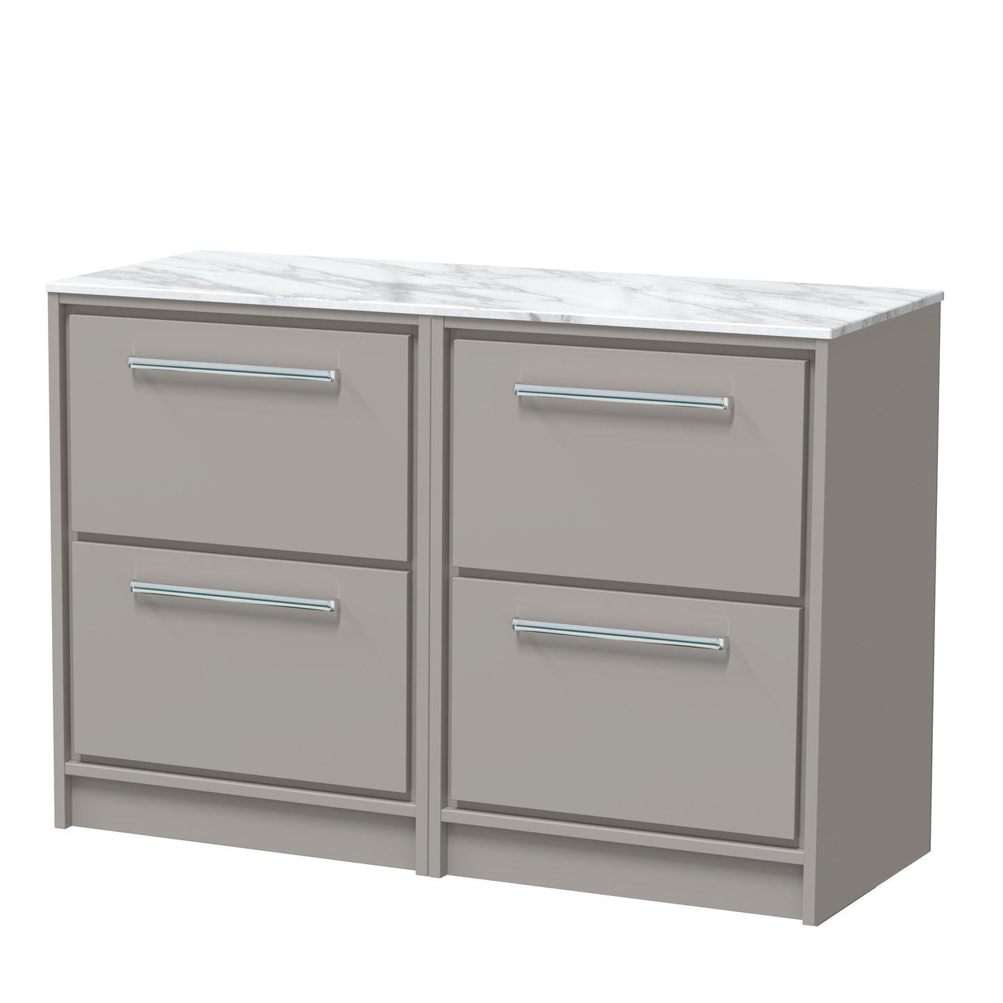 Hudson Reed 1200mm Floor Standing 4-Drawer Vanity with Marble Worktop