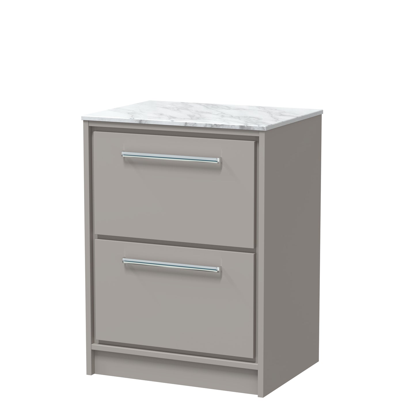 Hudson Reed 600mm Floor Standing 2-Drawer Vanity with Marble Worktop