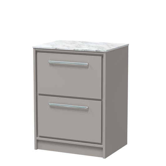 Hudson Reed 600mm Floor Standing 2-Drawer Vanity with Marble Worktop