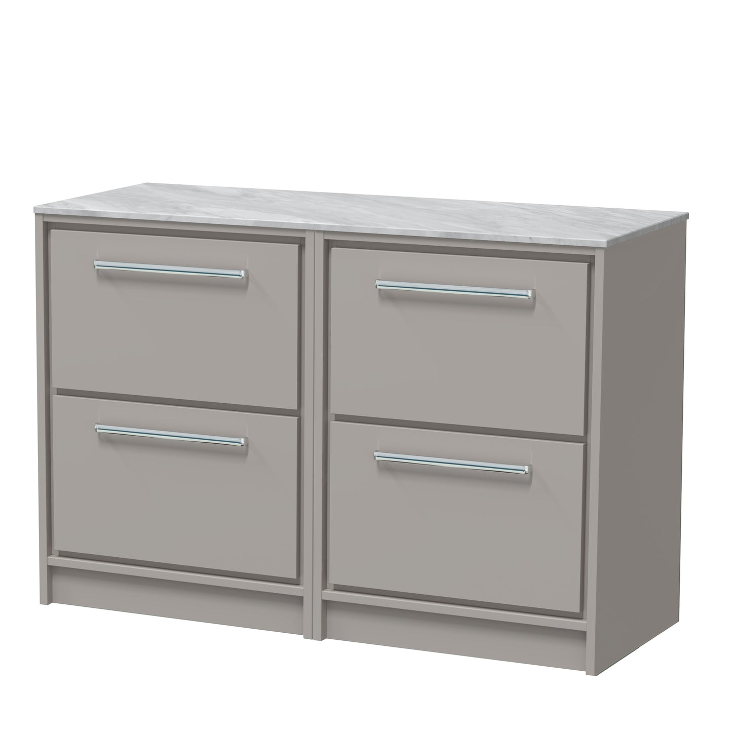 Hudson Reed 1200mm Floor Standing 4-Drawer Vanity with Marble Worktop