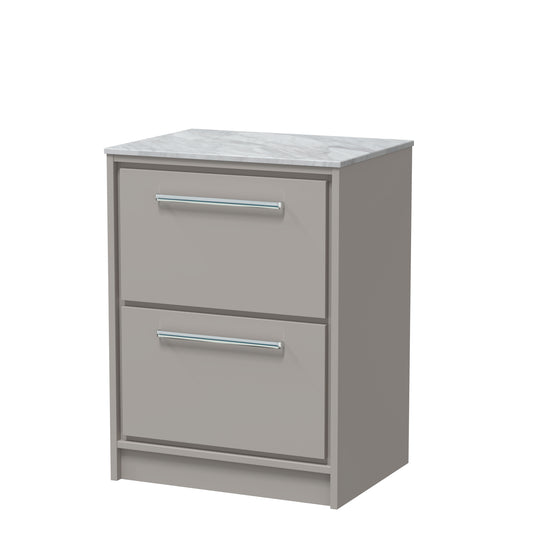 Hudson Reed 600mm Floor Standing 2-Drawer Vanity with Marble Worktop