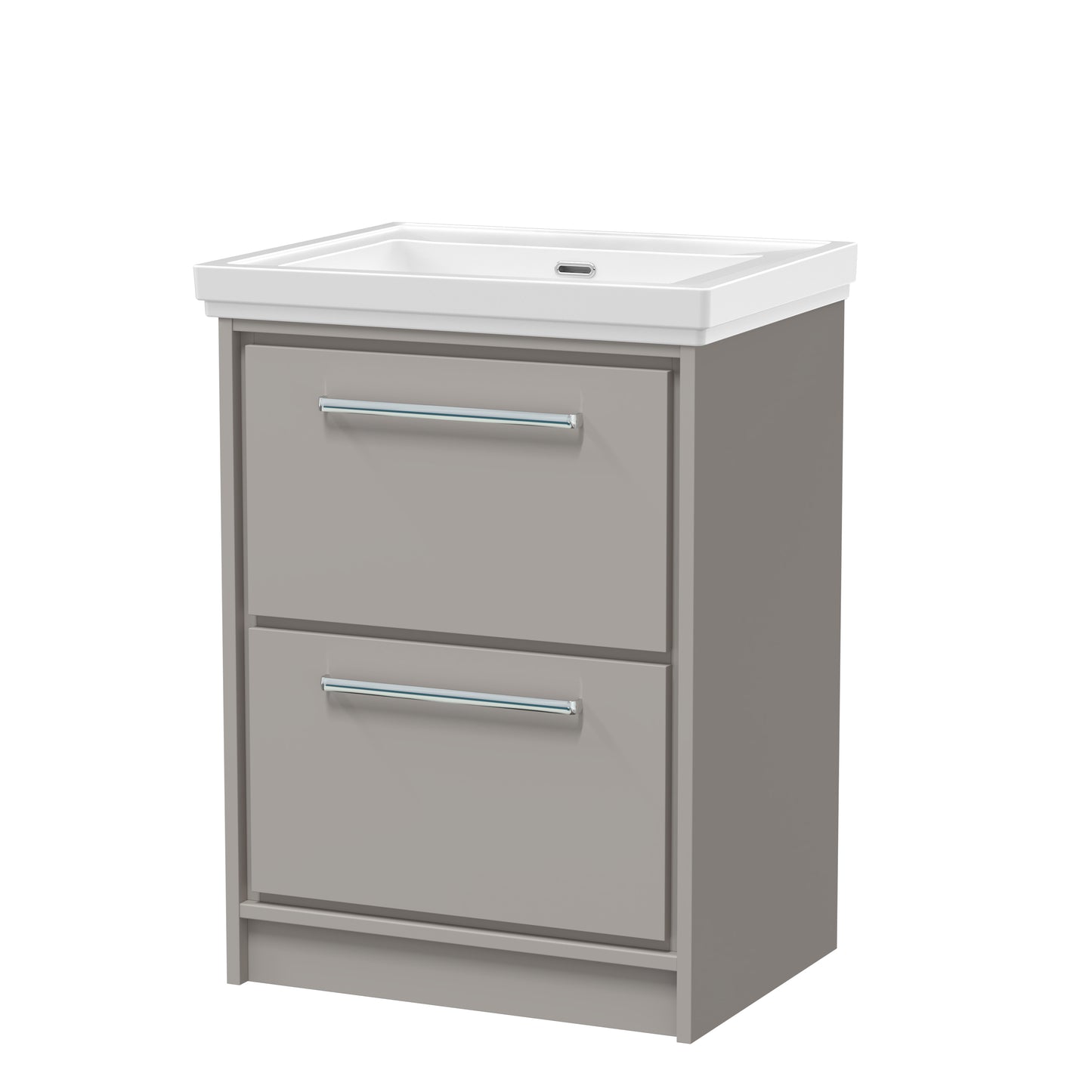 Hudson Reed 600mm Floor Standing 2-Drawer Vanity with Basin - 0 Tap Hole