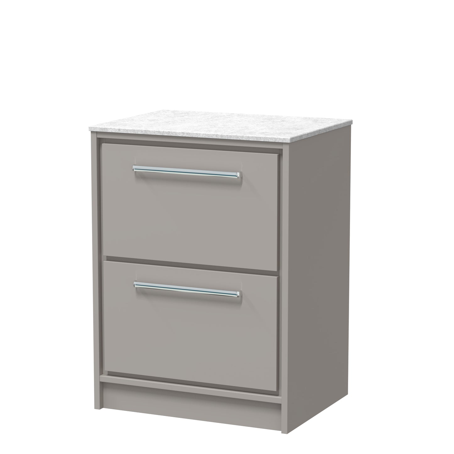 Hudson Reed 600mm Floor Standing 2-Drawer Vanity with Marble Worktop