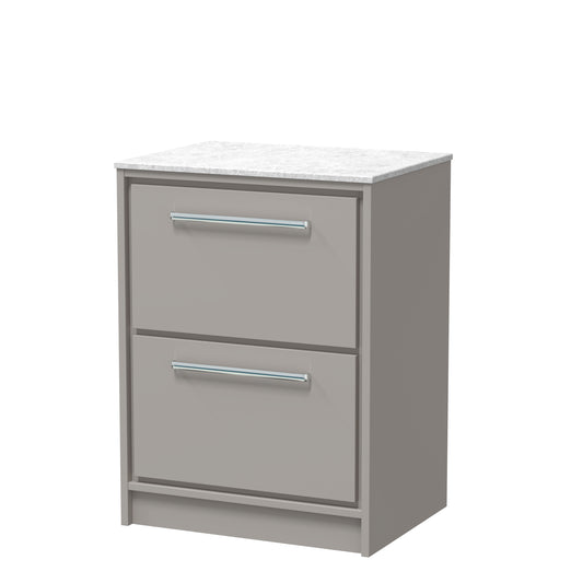 Hudson Reed 600mm Floor Standing 2-Drawer Vanity with Marble Worktop