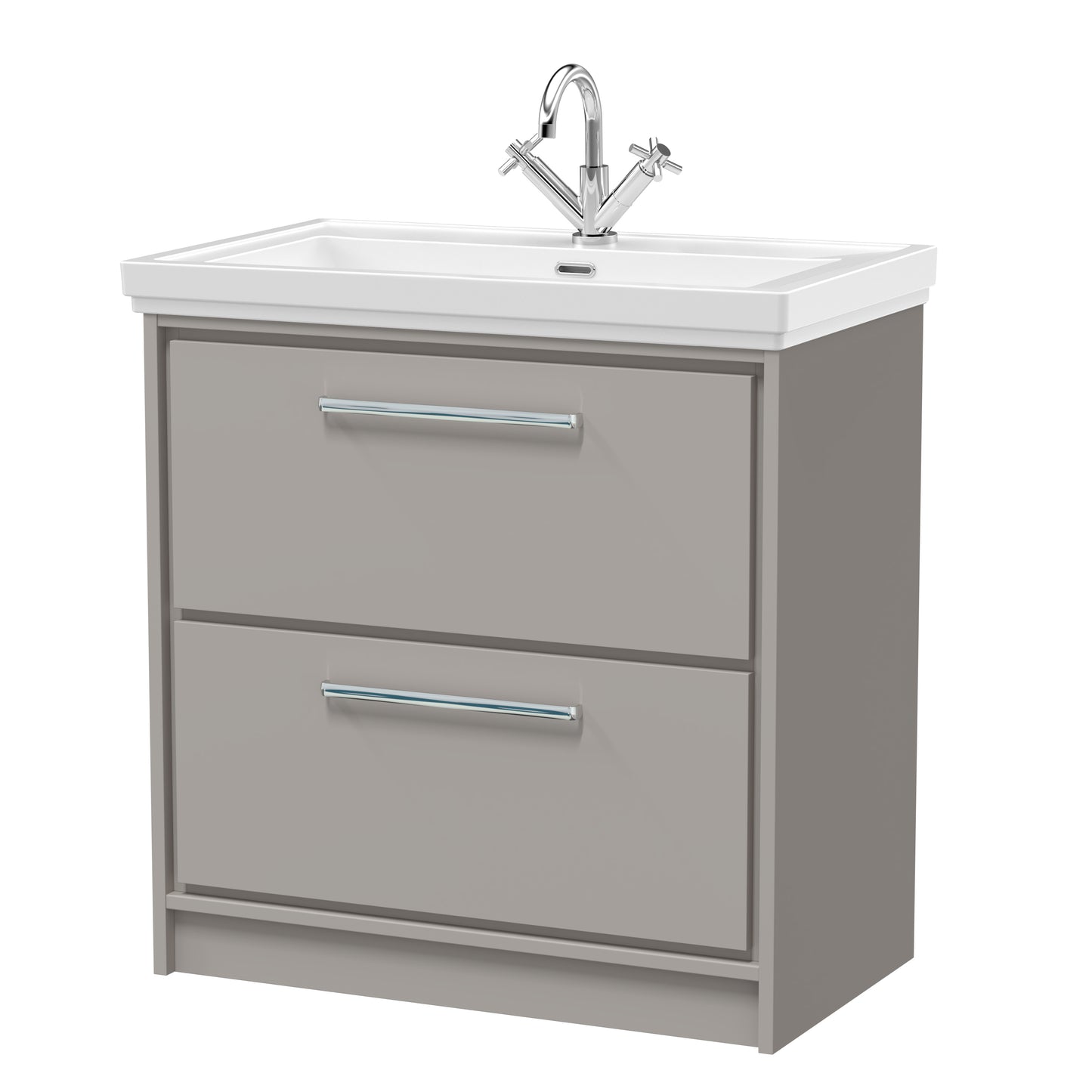 Hudson Reed 800mm Floor Standing 2-Drawer Vanity with Basin - 1 Tap Hole