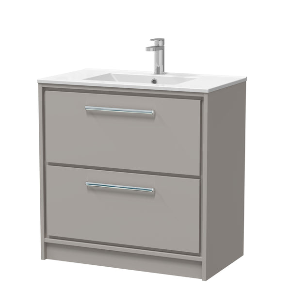 Hudson Reed 800mm Floor Standing 2-Drawer Vanity with Basin - 1 Tap Hole